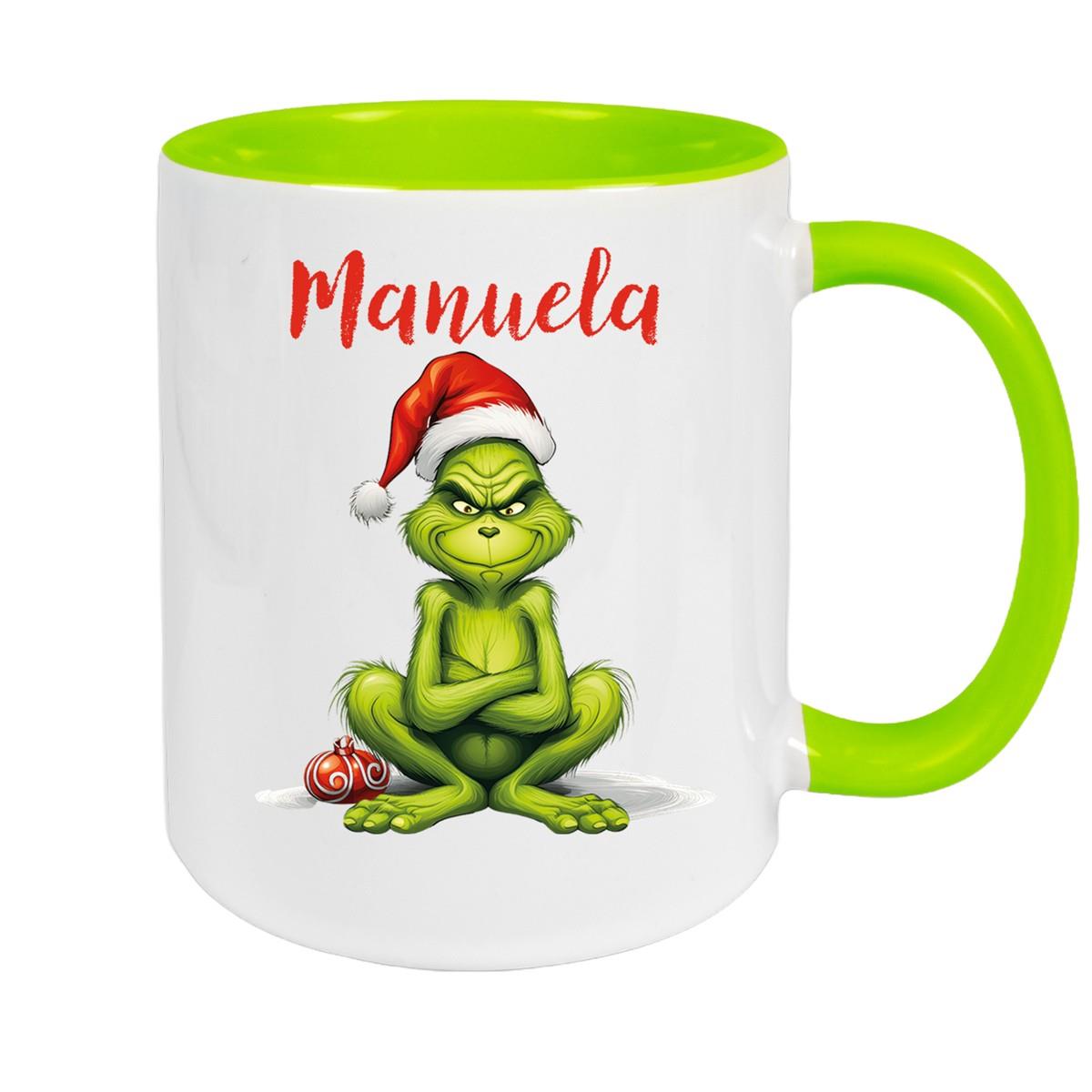 Tasse Wunschname Weihnachten Grinch 4 Keramik Kinderbecher versch. Farben