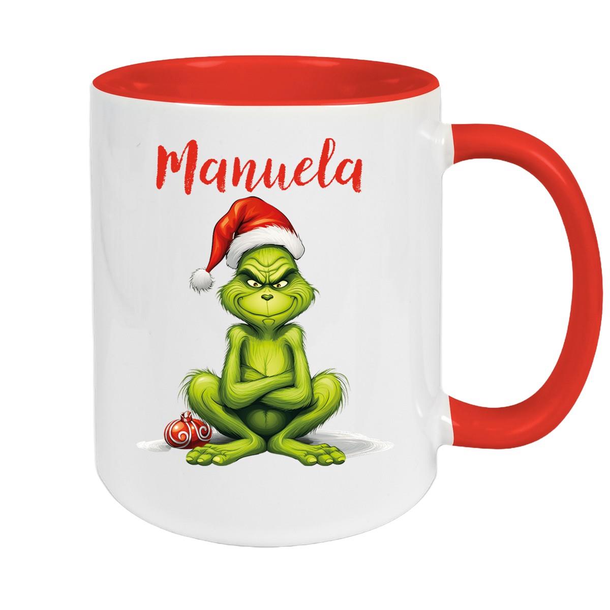 Tasse Wunschname Weihnachten Grinch 4 Keramik Kinderbecher versch. Farben
