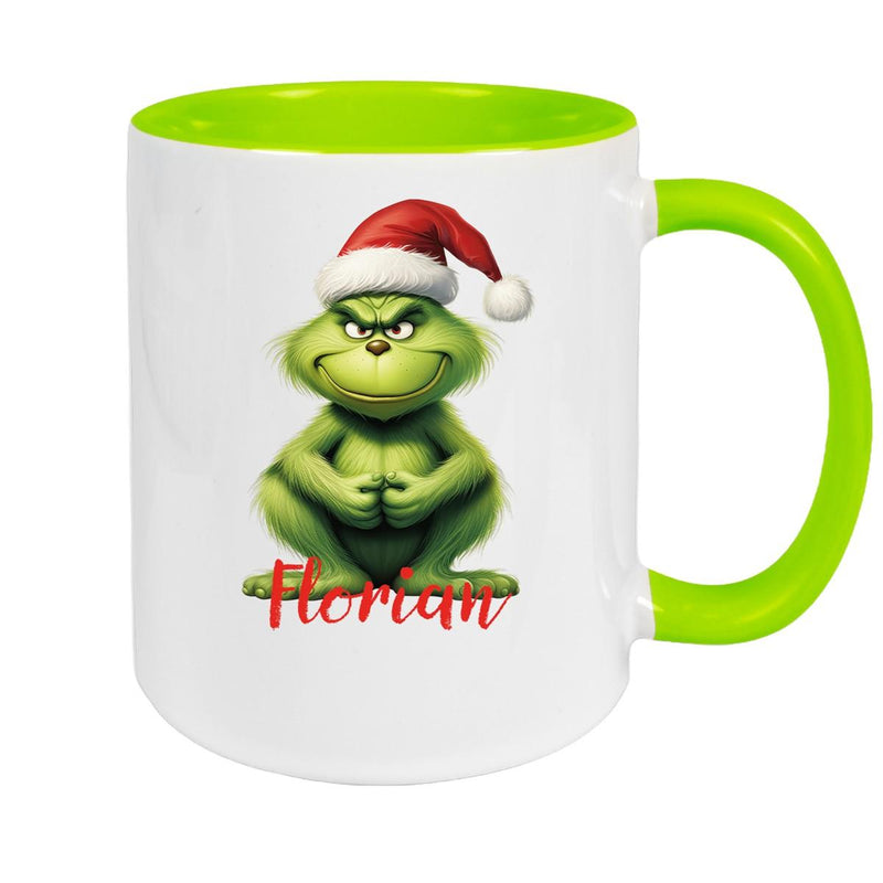 Tasse Wunschname Weihnachten Grinch 5 Keramik Kinderbecher versch. Farben
