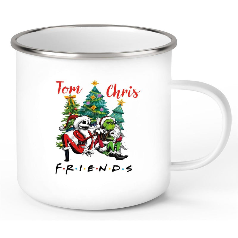 Tasse Wunschname Weihnachten Grinch Jack 6 Emaille Becher