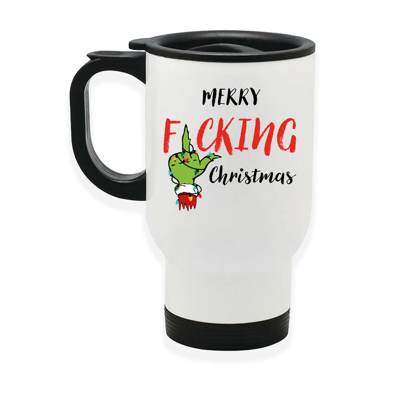 Edelstahl-Thermobecher mit Deckel Weihnachten Grinch 7 personalisiert weiß