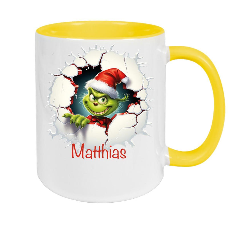 Tasse Wunschname Weihnachten Grinch 8 Keramik Kinderbecher versch. Farben