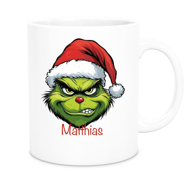 Tasse Wunschname Weihnachten Grinch 9 Keramik Kinderbecher versch. Farben