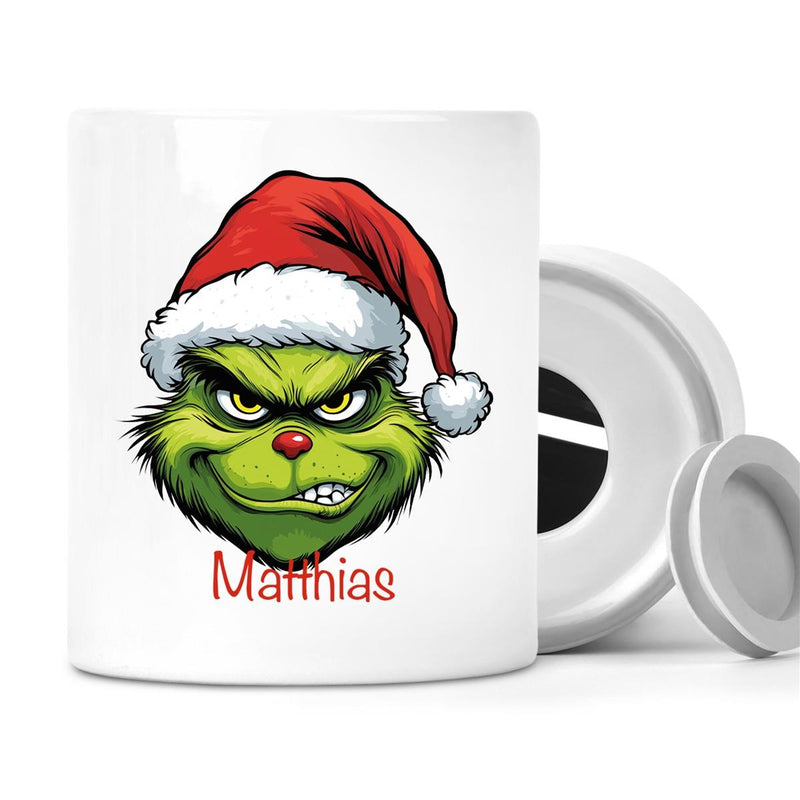 Spardose mit Wunschname Weihnachten Grinch 9 personalisiert