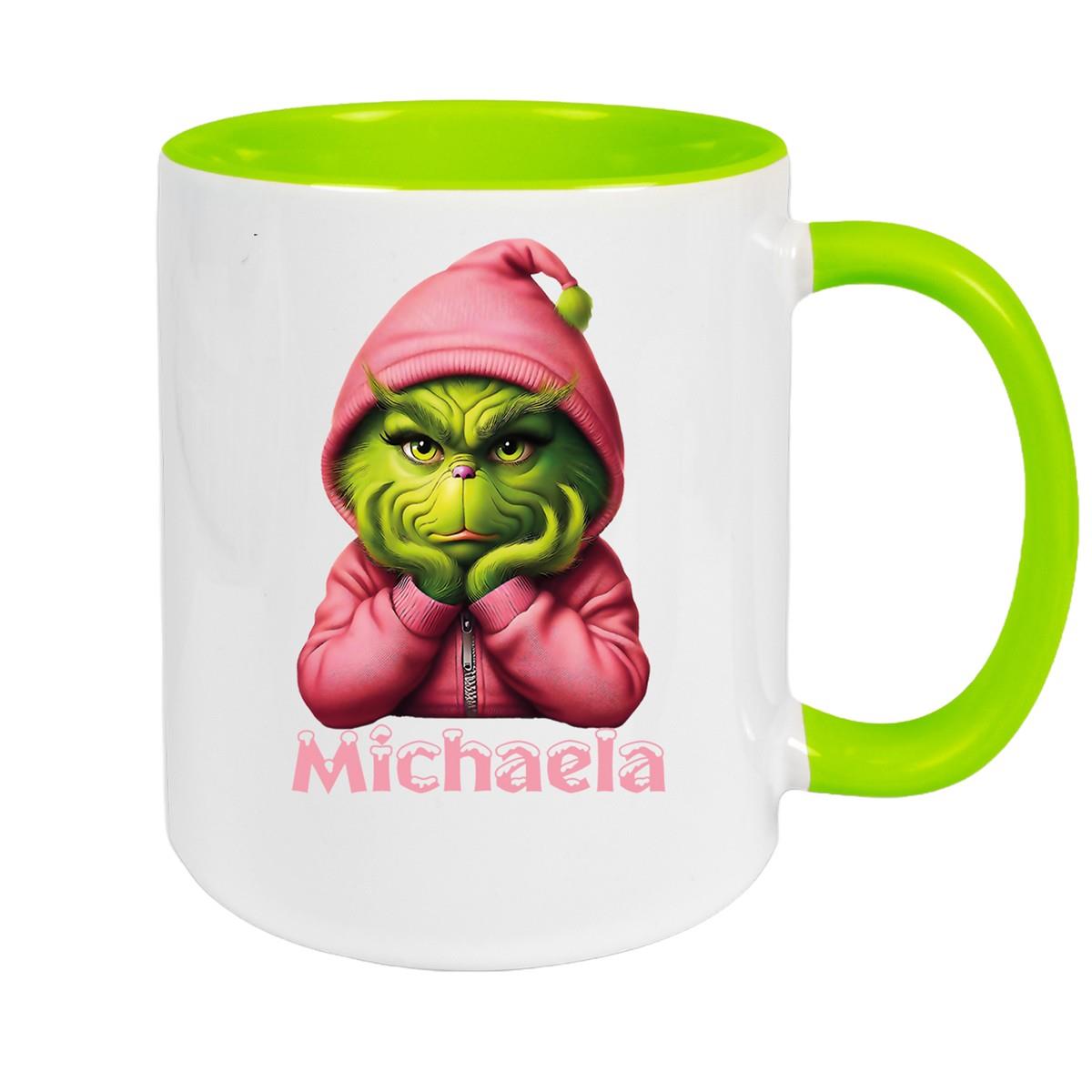 Tasse Wunschname Weihnachten Grinch 10 Keramik Kinderbecher versch. Farben