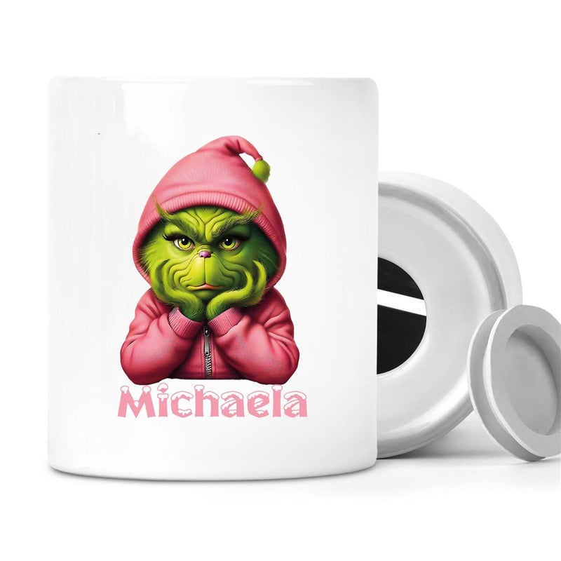 Spardose mit Wunschname Weihnachten Grinch 10 personalisiert