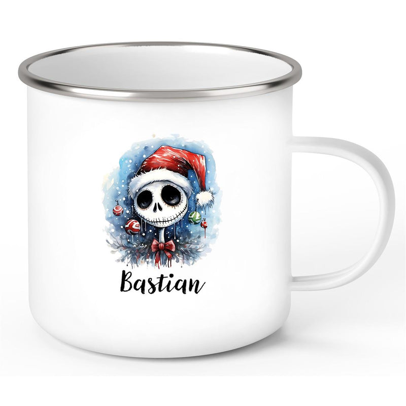 Tasse Wunschname Weihnachten Nightmare before Christmas 2 Emaille