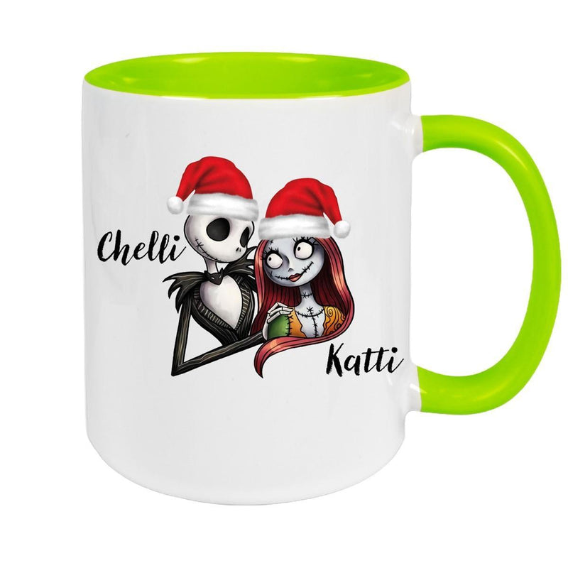 Tasse Wunschname Weihnachten Skull Nightmare before Christmas 3 Keramik Becher versch. Farben
