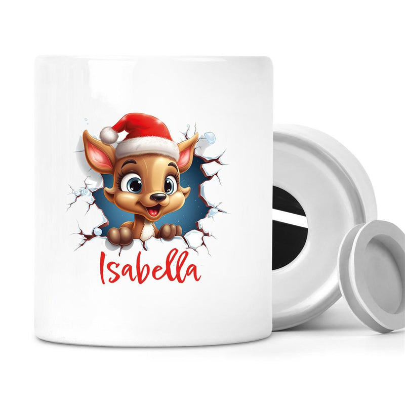 Spardose mit Wunschname Weihnachten Rentier 1 Personalisiert
