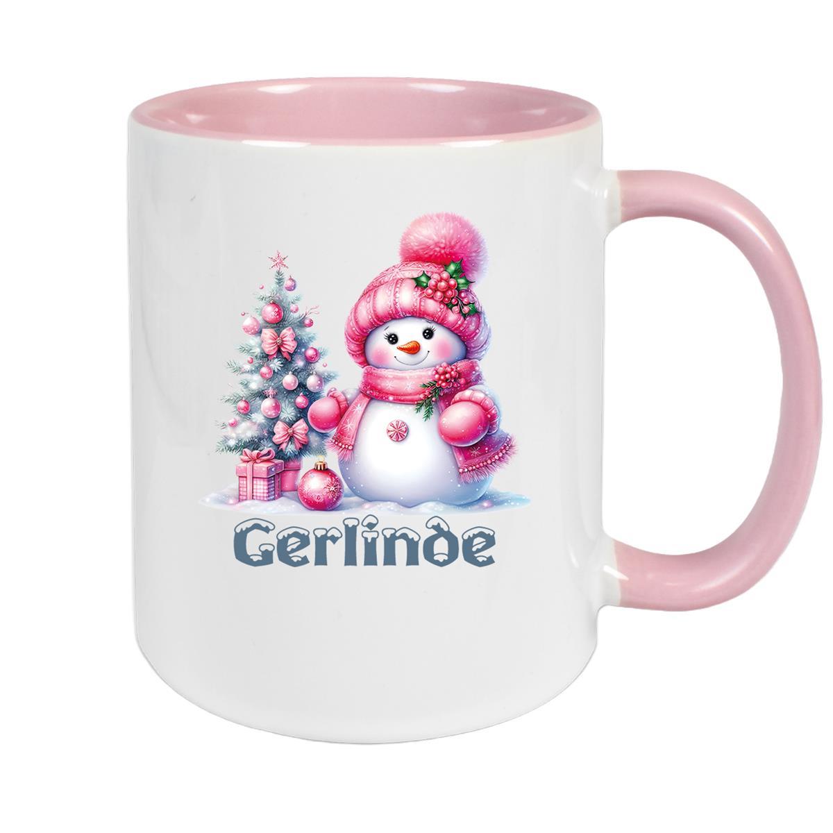 Tasse Wunschname Weihnachten Schneemann 3 Keramik Kinderbecher versch. Farben