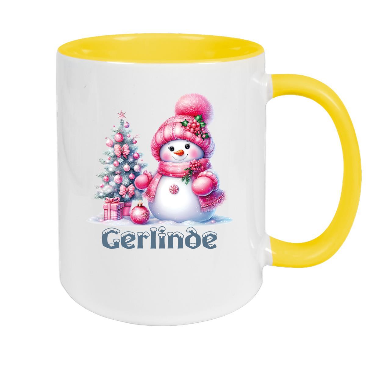 Tasse Wunschname Weihnachten Schneemann 3 Keramik Kinderbecher versch. Farben