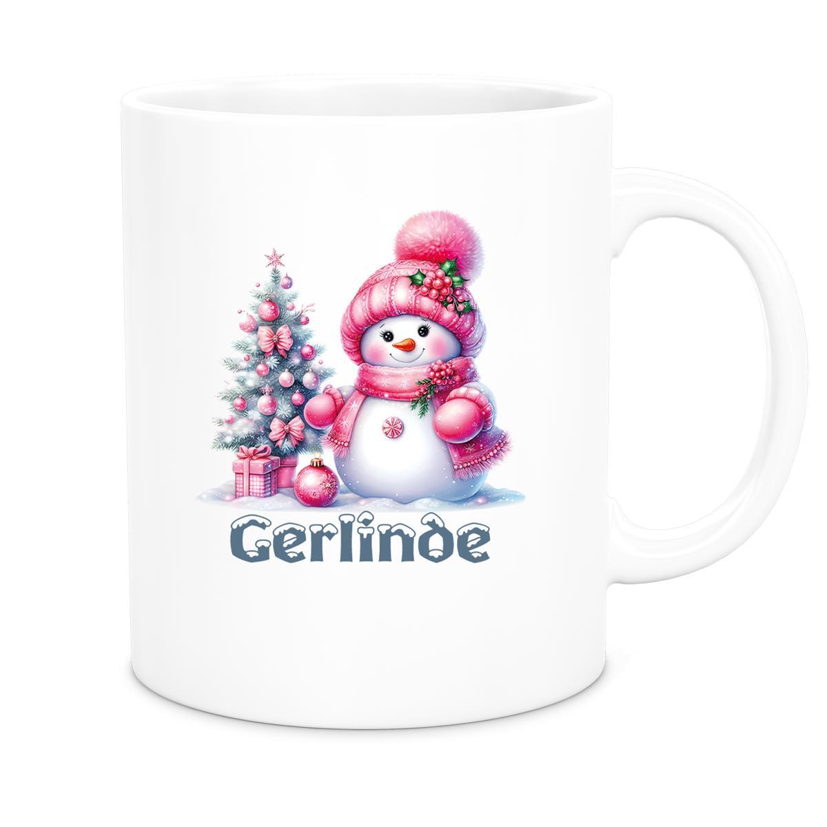 Tasse Wunschname Weihnachten Schneemann 3 Keramik Kinderbecher versch. Farben