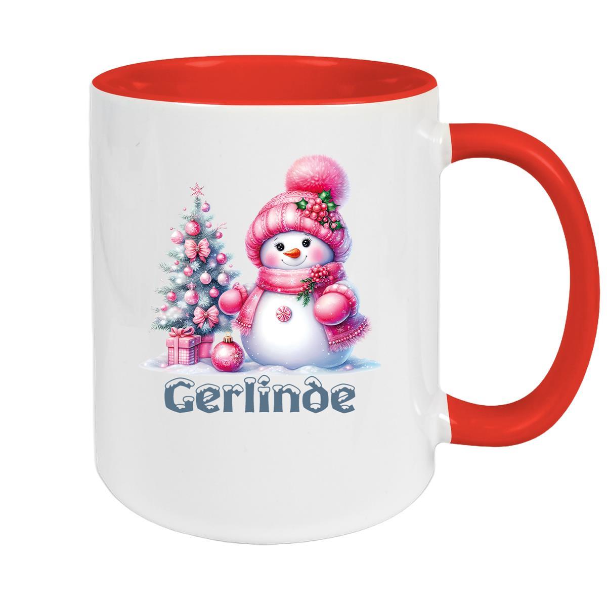 Tasse Wunschname Weihnachten Schneemann 3 Keramik Kinderbecher versch. Farben