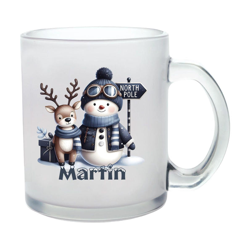 Milchglastasse Wunschname Weihnachten Schneemann 5 Glas Kinderbecher SONDEREDITION