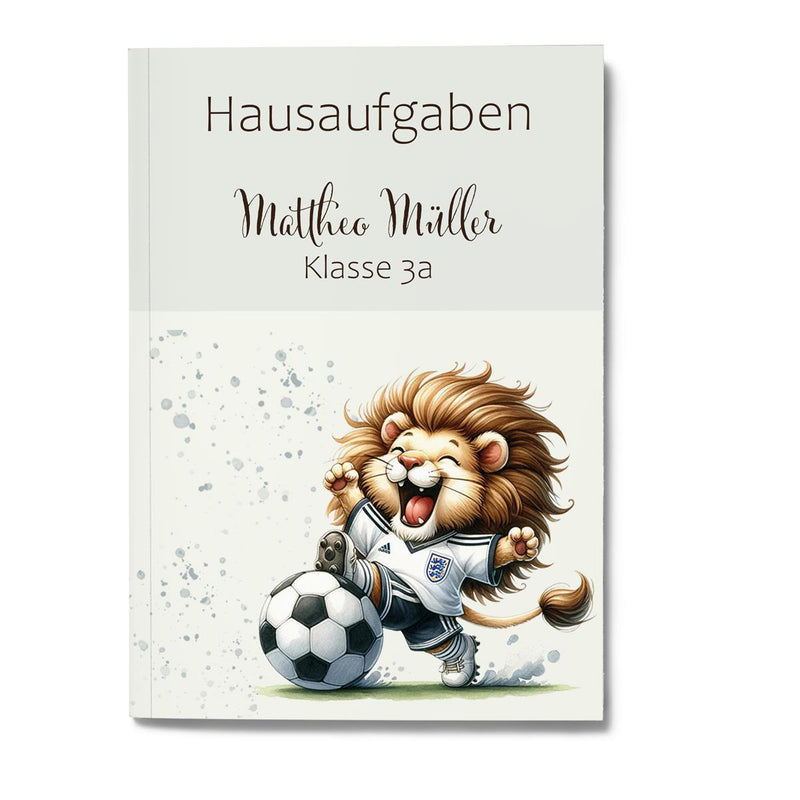 Hausaufgabenheft Fußball 9  DIN A5 - 48 Blatt mit Name und Klasse