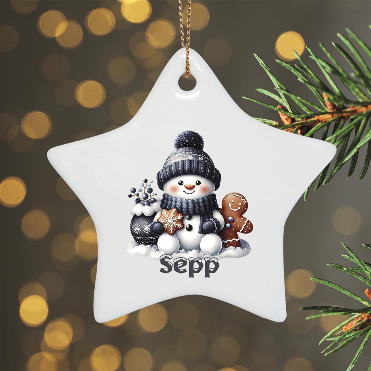 Weihnachtsanhänger personalisiert Schneemann 4 Name Motiv Anhänger Keramik, Weihnachtsschmuck, Weihnachtskugel, Christbaumschmuck versch. Formen