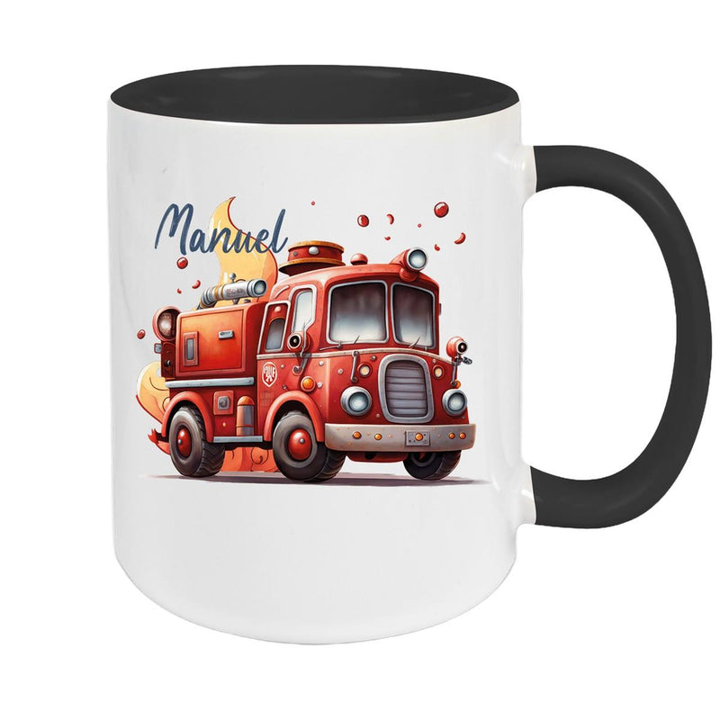 Tasse Wunschname Feuerwehr 1 Keramik Kinderbecher versch. Farben