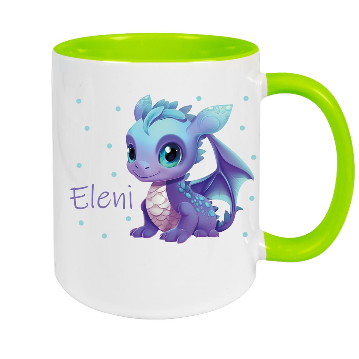 Tasse Wunschname Drache 1 Keramik Kinderbecher versch. Farben
