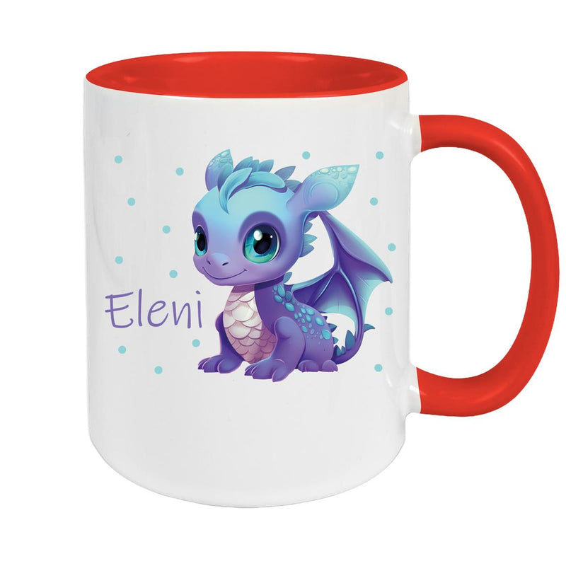 Tasse Wunschname Drache 1 Keramik Kinderbecher versch. Farben