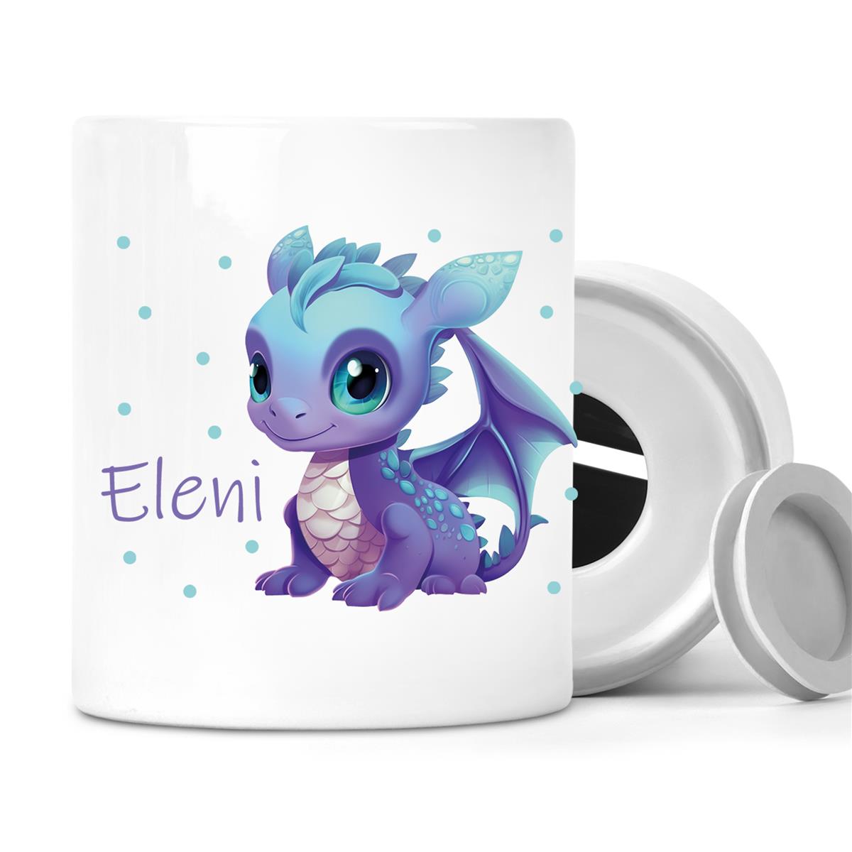 Money Box with Custom Name Dragon 1 personalized