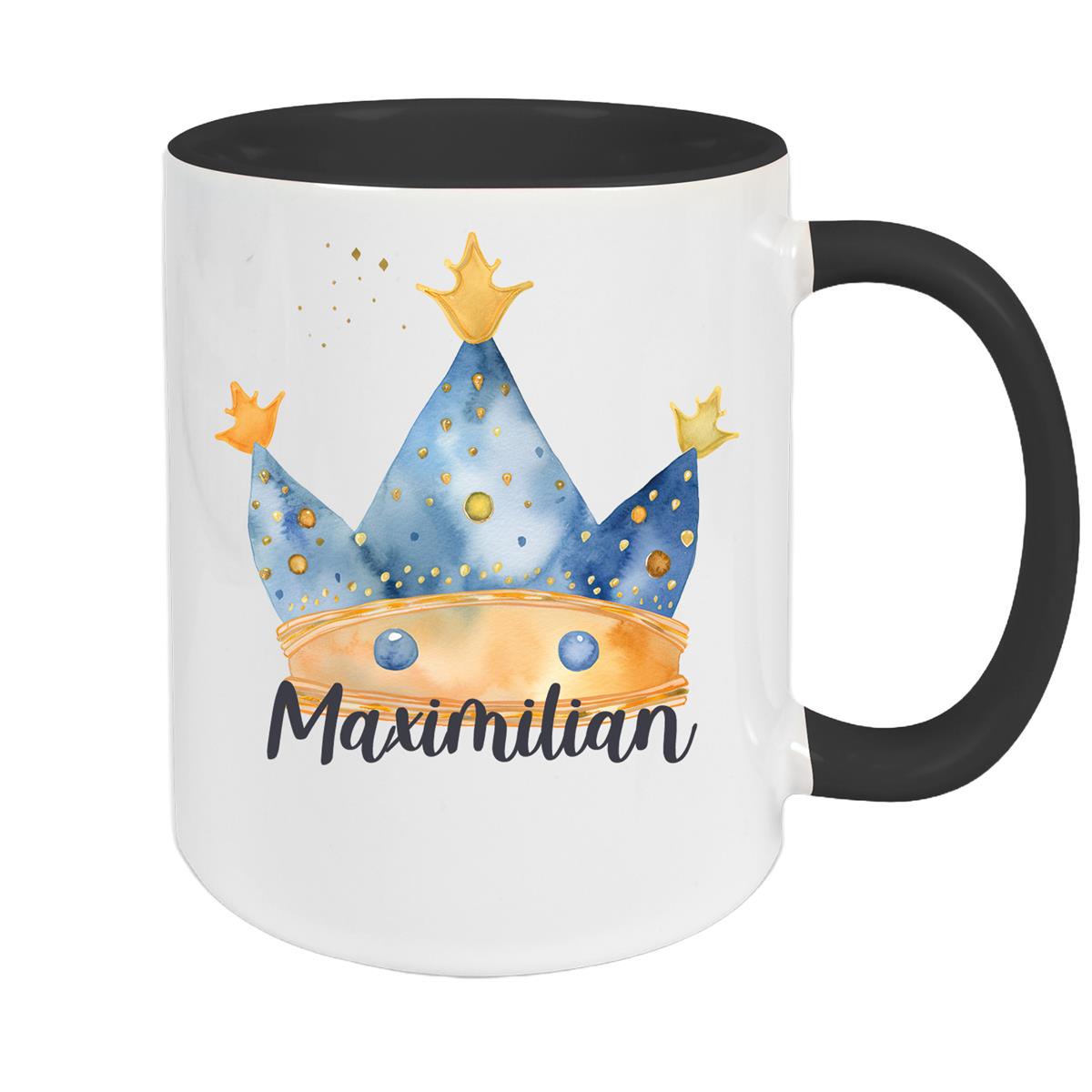 Tasse Prinz Krone 1 Wunschname Keramik Kinderbecher personalisiert versch. Farben