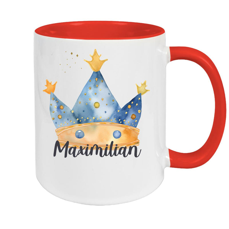 Tasse Prinz Krone 1 Wunschname Keramik Kinderbecher personalisiert versch. Farben