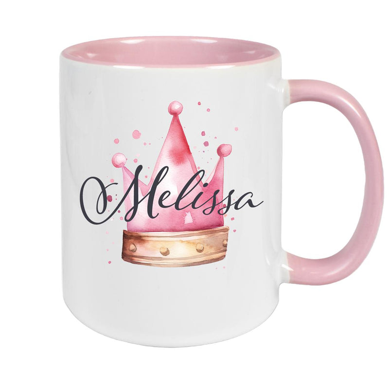 Tasse Krone 1 Wunschname Keramik Kinderbecher personalisiert versch. Farben