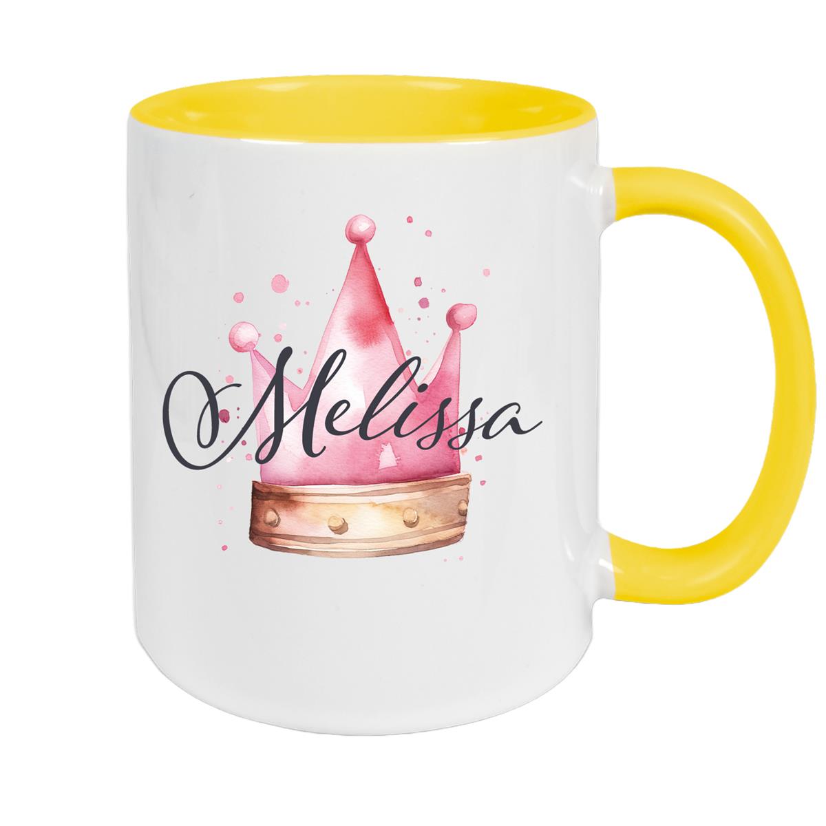 Tasse Krone 1 Wunschname Keramik Kinderbecher personalisiert versch. Farben