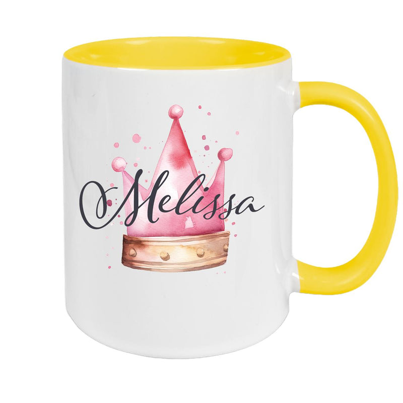 Tasse Krone 1 Wunschname Keramik Kinderbecher personalisiert versch. Farben