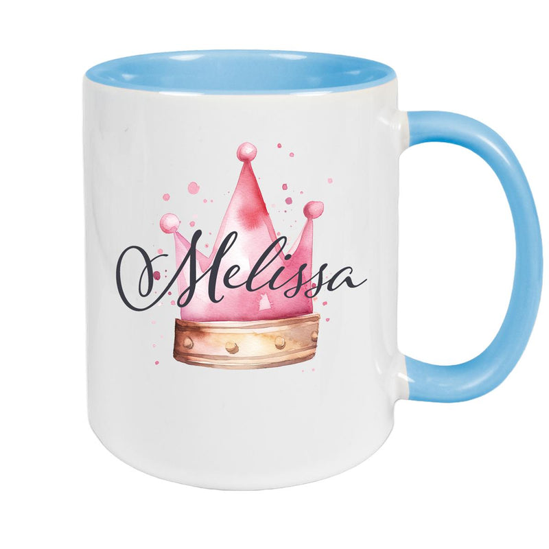Tasse Krone 1 Wunschname Keramik Kinderbecher personalisiert versch. Farben