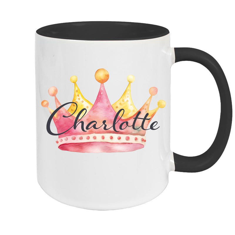 Tasse Krone 2 Wunschname Keramik Kinderbecher personalisiert versch. Farben