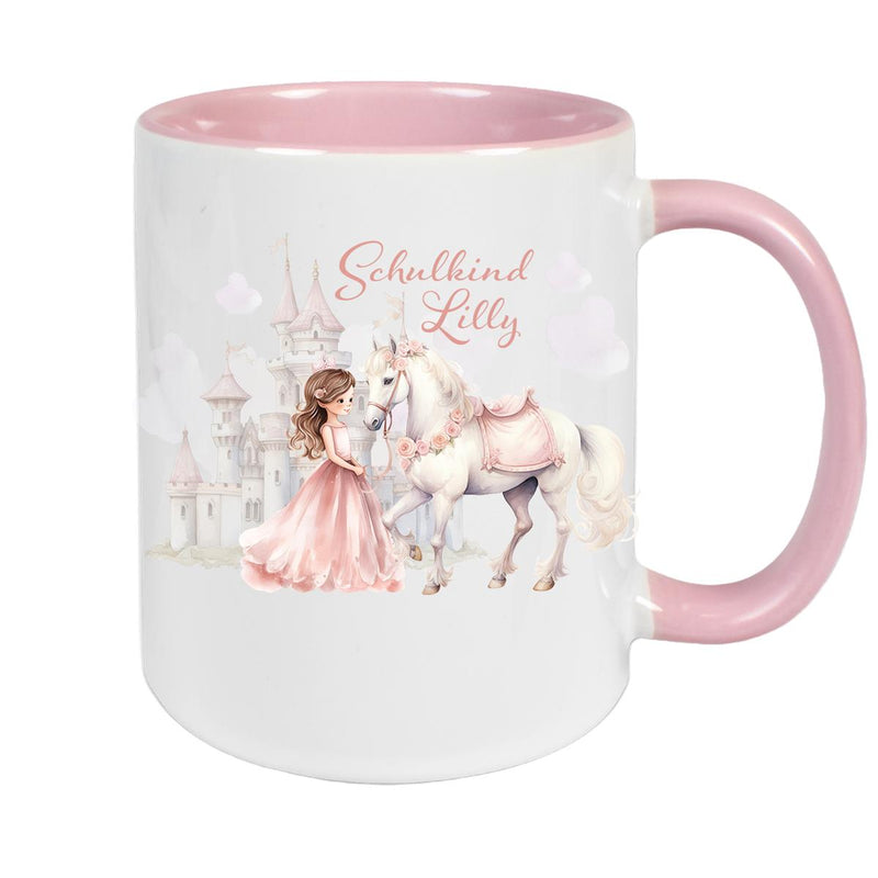 Tasse Kinder Prinzessin 1 Wunschname Keramik Kinderbecher personalisiert versch. Farben