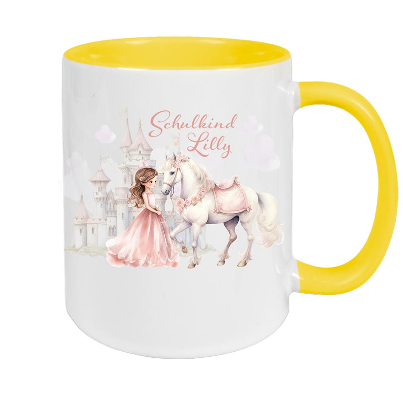 Tasse Kinder Prinzessin 1 Wunschname Keramik Kinderbecher personalisiert versch. Farben