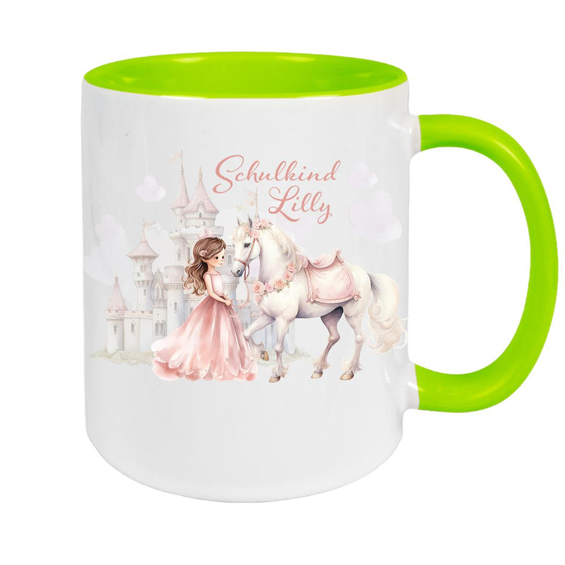 Tasse Kinder Prinzessin 1 Wunschname Keramik Kinderbecher personalisiert versch. Farben