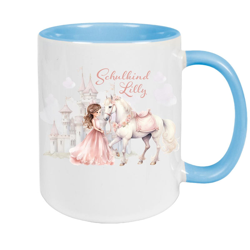 Tasse Kinder Prinzessin 1 Wunschname Keramik Kinderbecher personalisiert versch. Farben