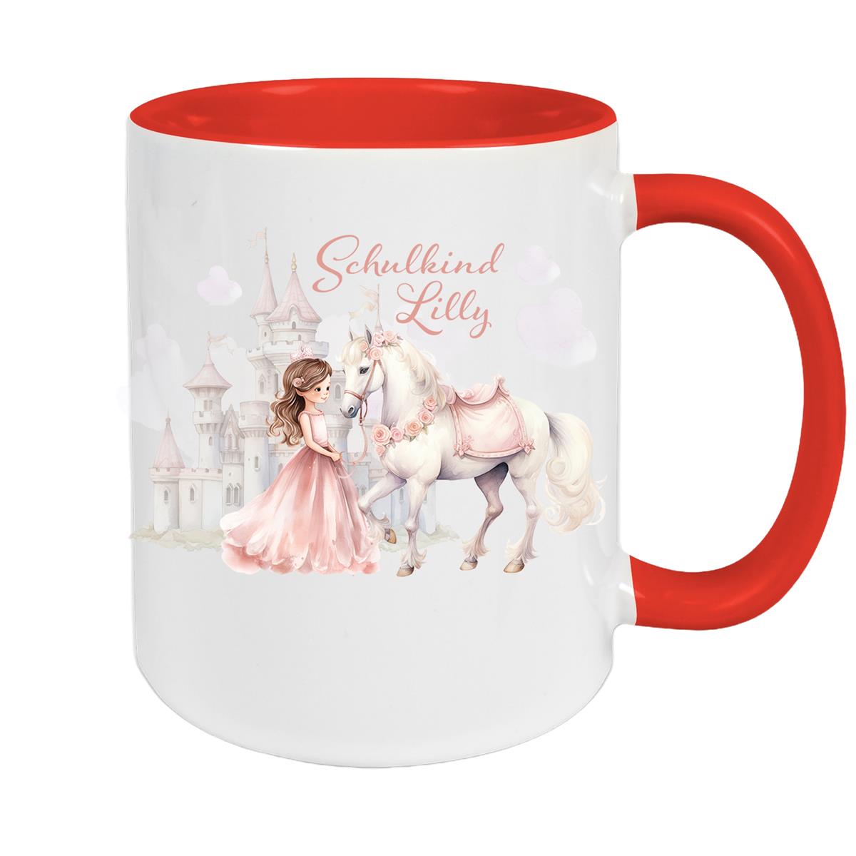 Tasse Kinder Prinzessin 1 Wunschname Keramik Kinderbecher personalisiert versch. Farben