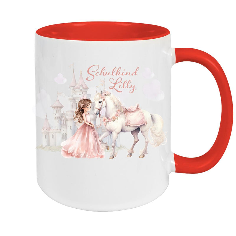 Tasse Kinder Prinzessin 1 Wunschname Keramik Kinderbecher personalisiert versch. Farben