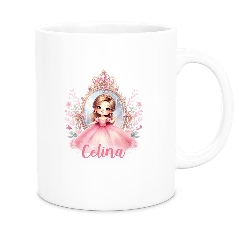 Tasse Kinder Prinzessin 2 Wunschname Keramik Kinderbecher personalisiert versch. Farben