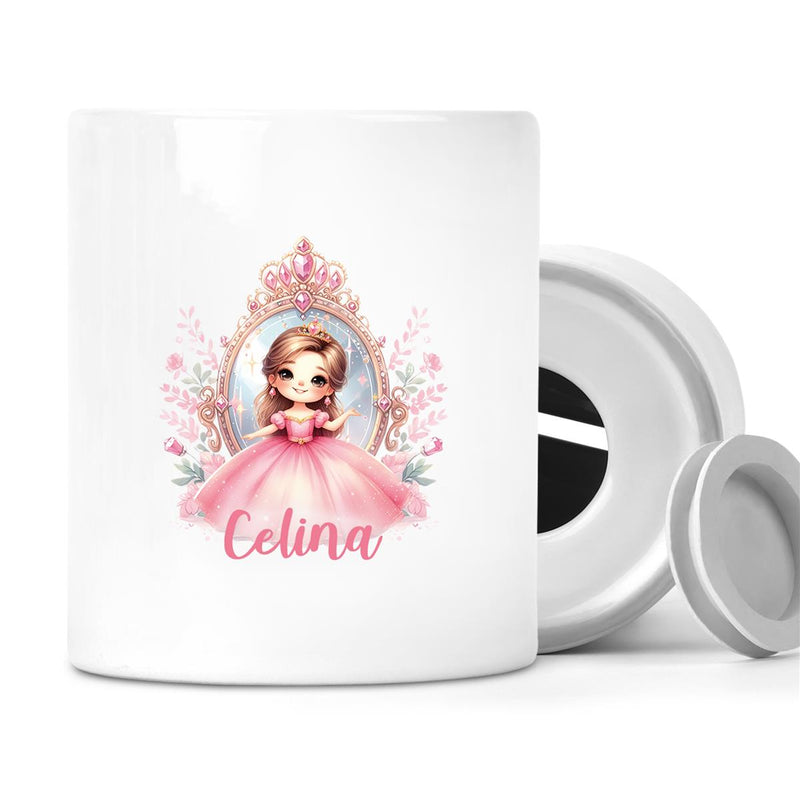 Spardose mit Wunschname Prinzessin 2 personalisiert