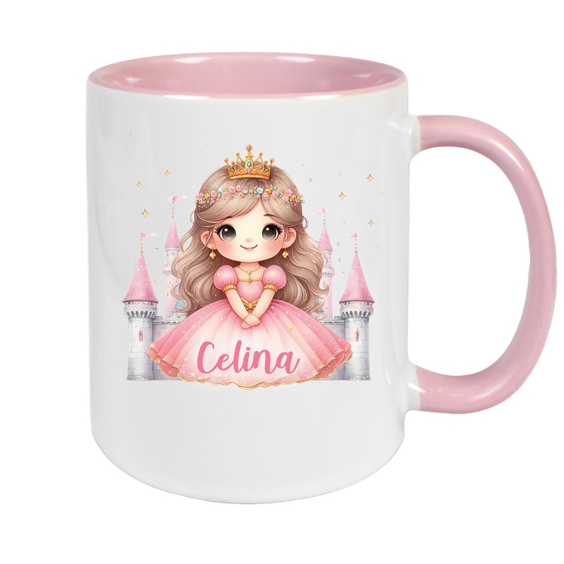 Tasse Kinder Prinzessin 3 Wunschname Keramik Kinderbecher personalisiert versch. Farben