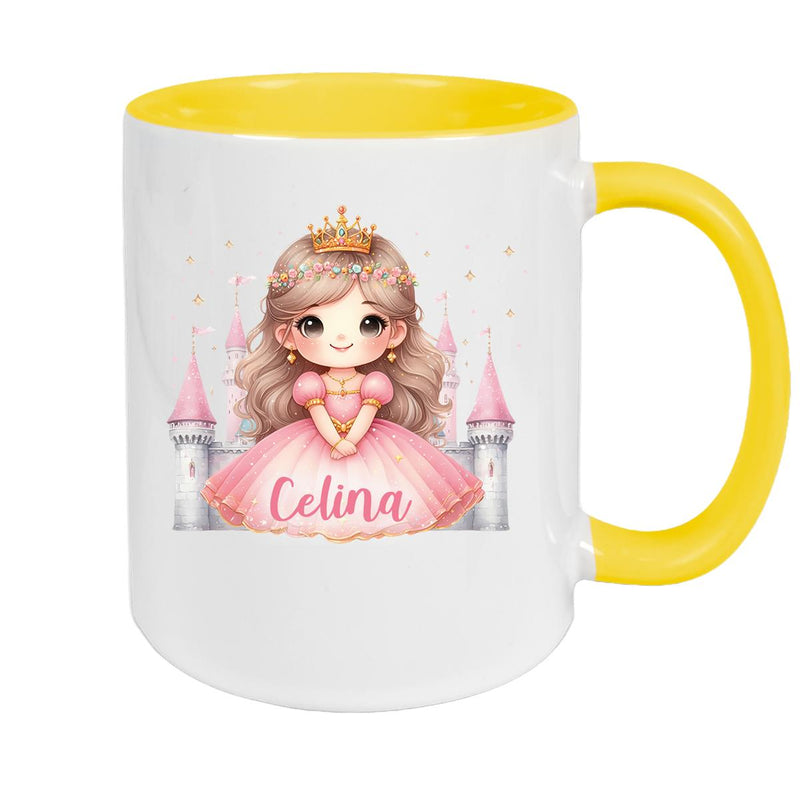 Tasse Kinder Prinzessin 3 Wunschname Keramik Kinderbecher personalisiert versch. Farben