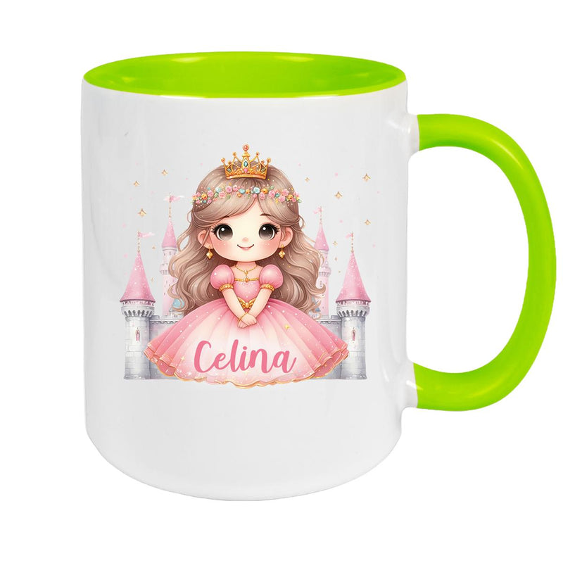 Tasse Kinder Prinzessin 3 Wunschname Keramik Kinderbecher personalisiert versch. Farben