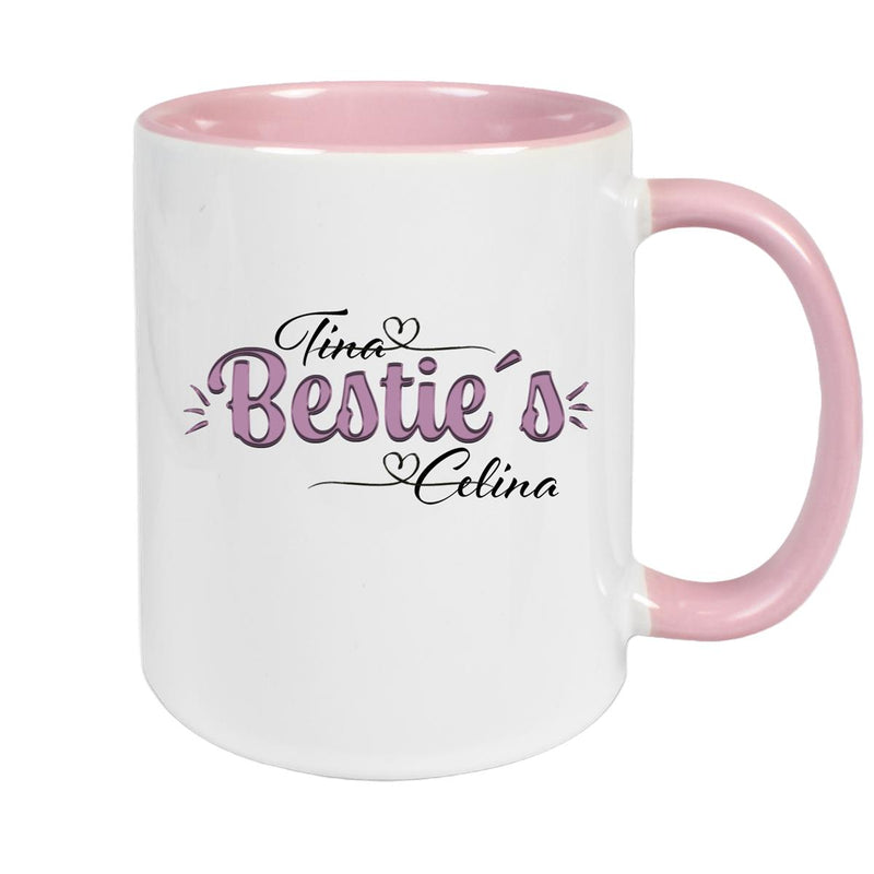 Tasse Wunschname Lieblings-Bestie 1 personalisiert Keramik Becher versch. Farben