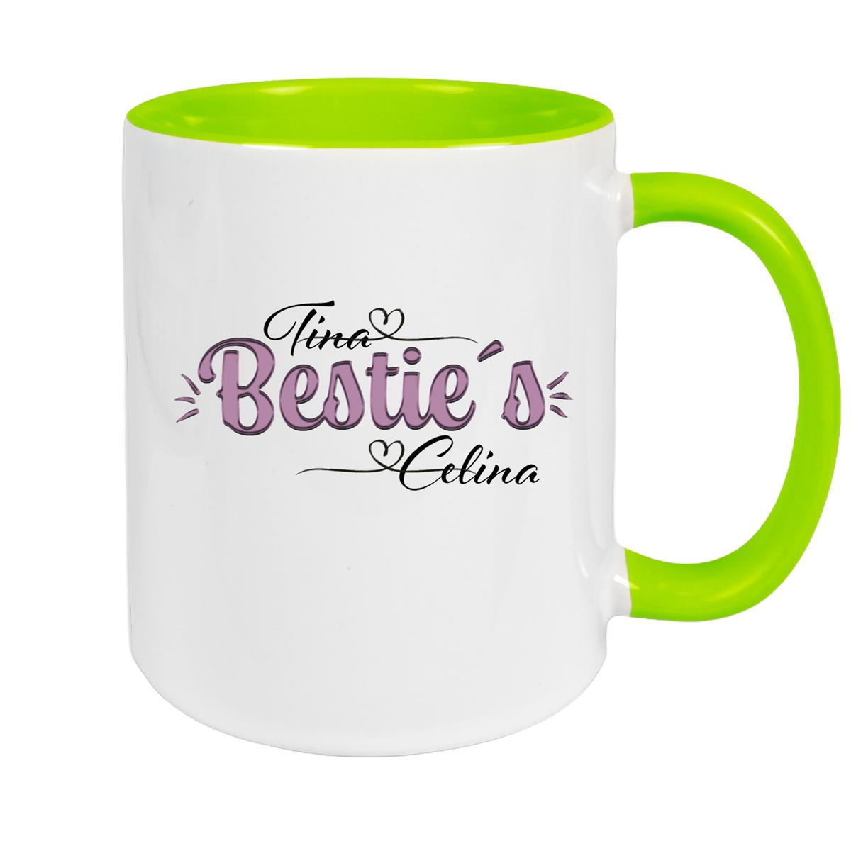 Tasse Wunschname Lieblings-Bestie 1 personalisiert Keramik Becher versch. Farben