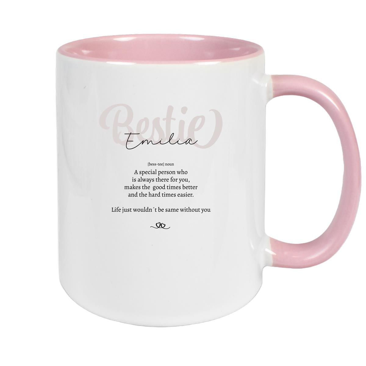 Tasse Wunschname Lieblings-Bestie 2 personalisiert Keramik Becher versch. Farben