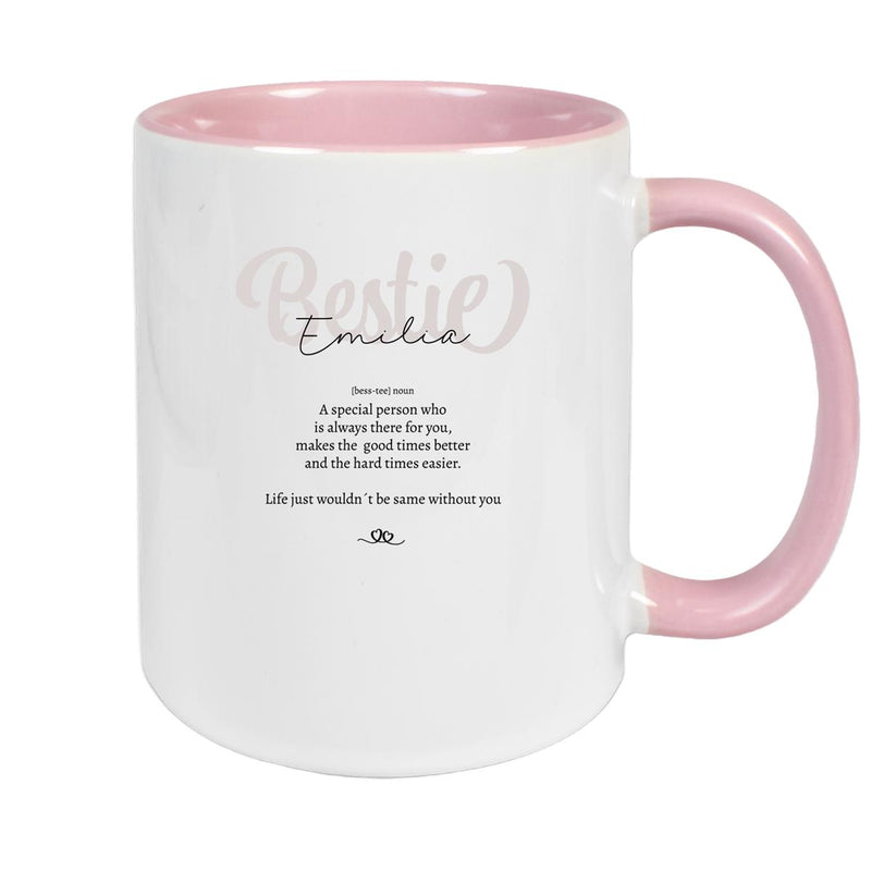 Tasse Wunschname Lieblings-Bestie 2 personalisiert Keramik Becher versch. Farben