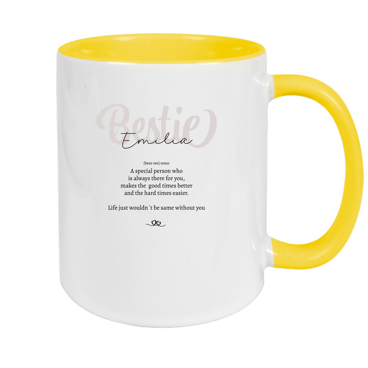 Tasse Wunschname Lieblings-Bestie 2 personalisiert Keramik Becher versch. Farben