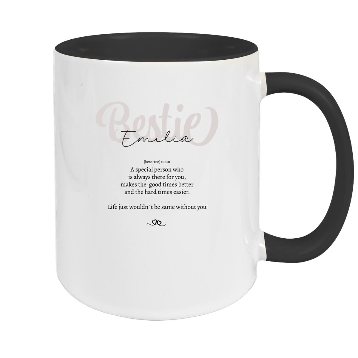 Tasse Wunschname Lieblings-Bestie 2 personalisiert Keramik Becher versch. Farben