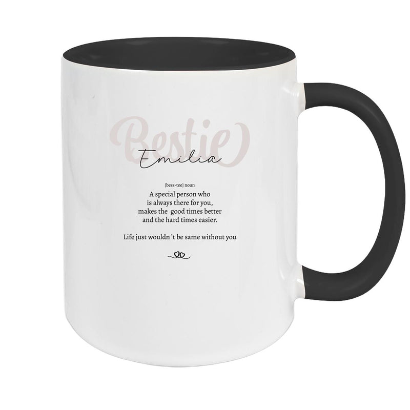 Tasse Wunschname Lieblings-Bestie 2 personalisiert Keramik Becher versch. Farben