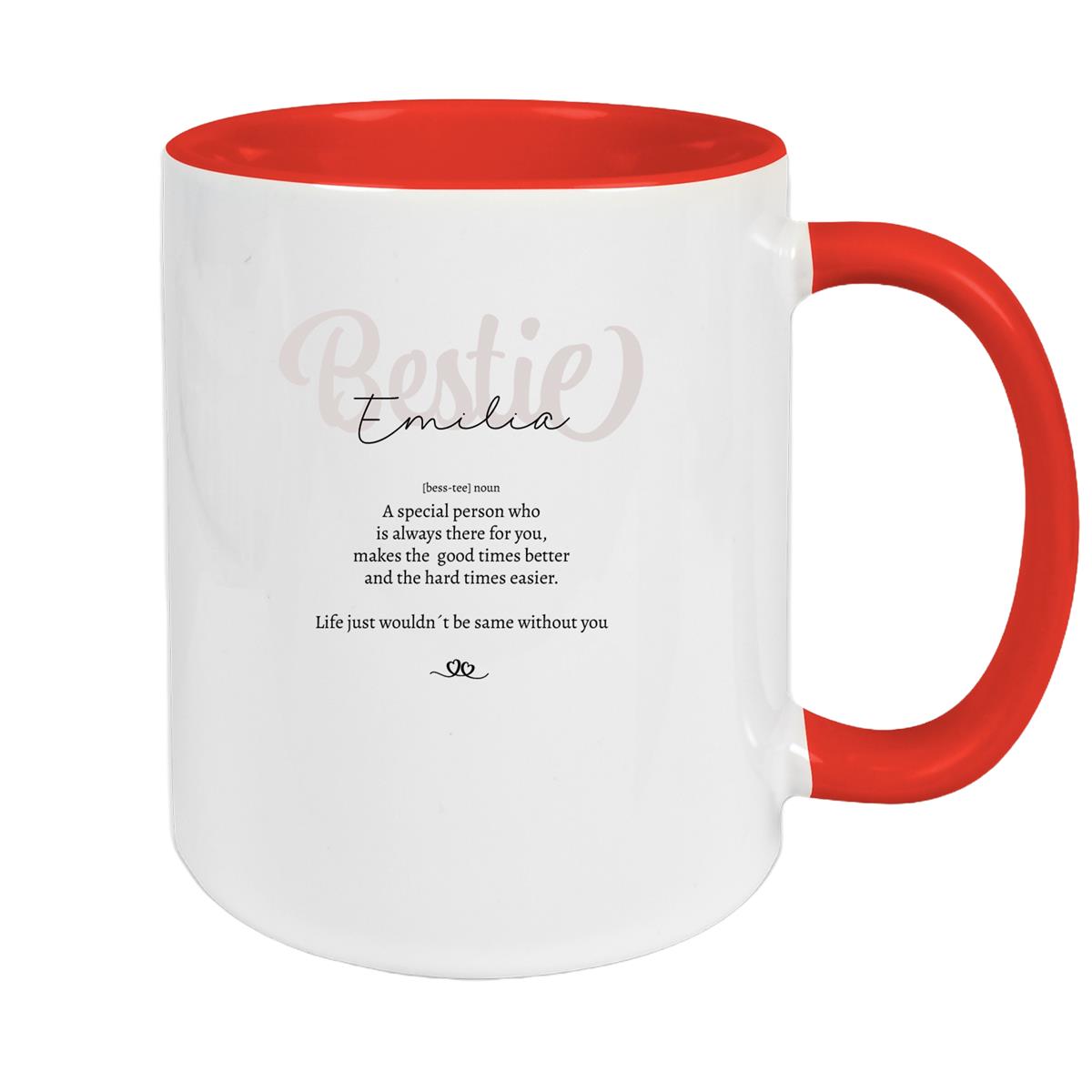 Tasse Wunschname Lieblings-Bestie 2 personalisiert Keramik Becher versch. Farben